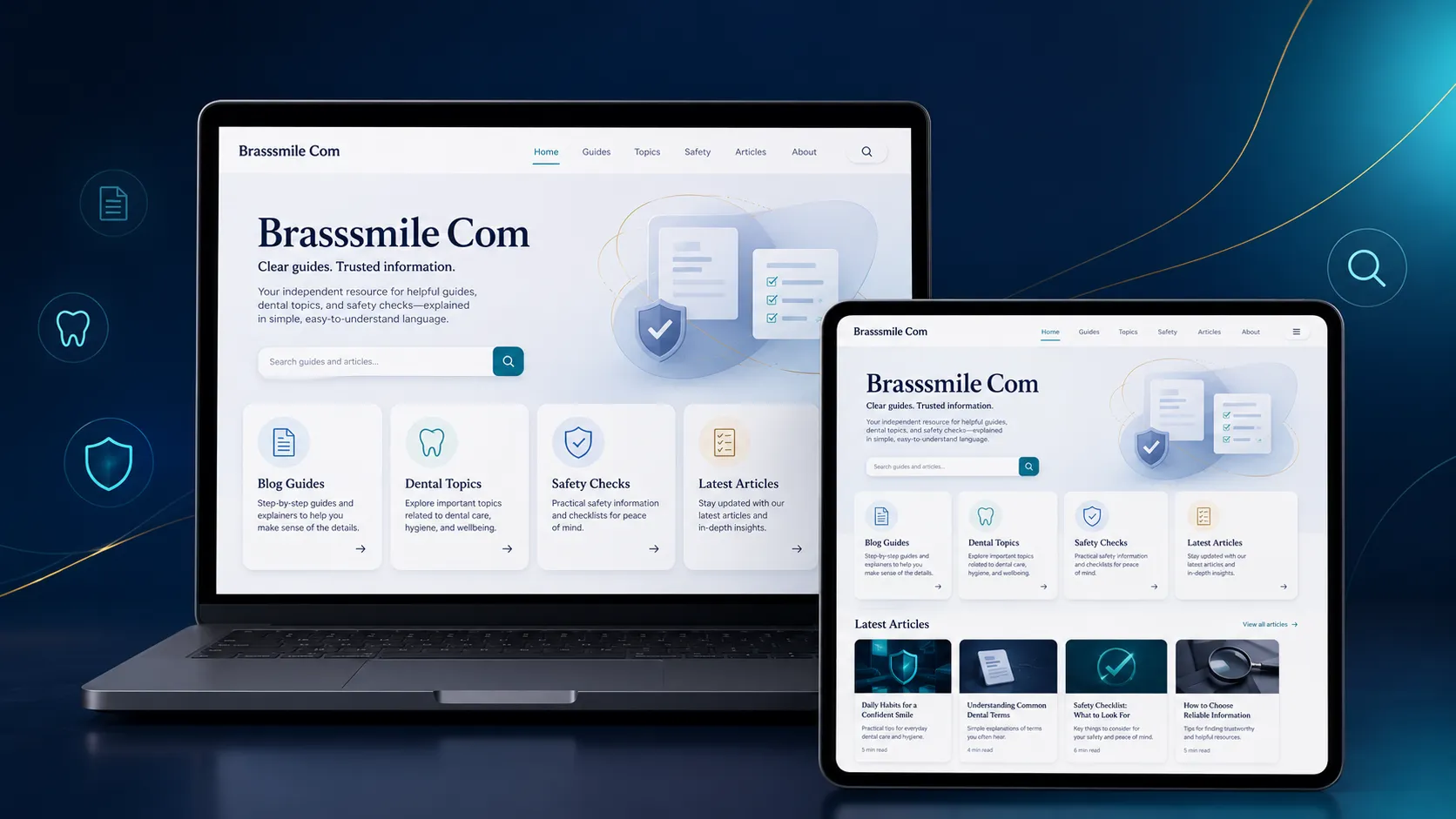 BrassSmile.com homepage review showing website features, categories, and user experience.