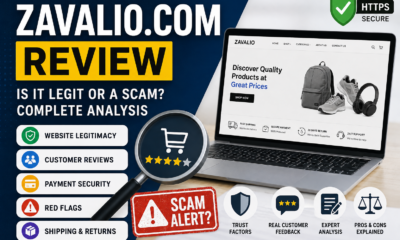 Zavalio Com Review showing website trust analysis, legitimacy check, security, customer reviews, and scam warning signs.