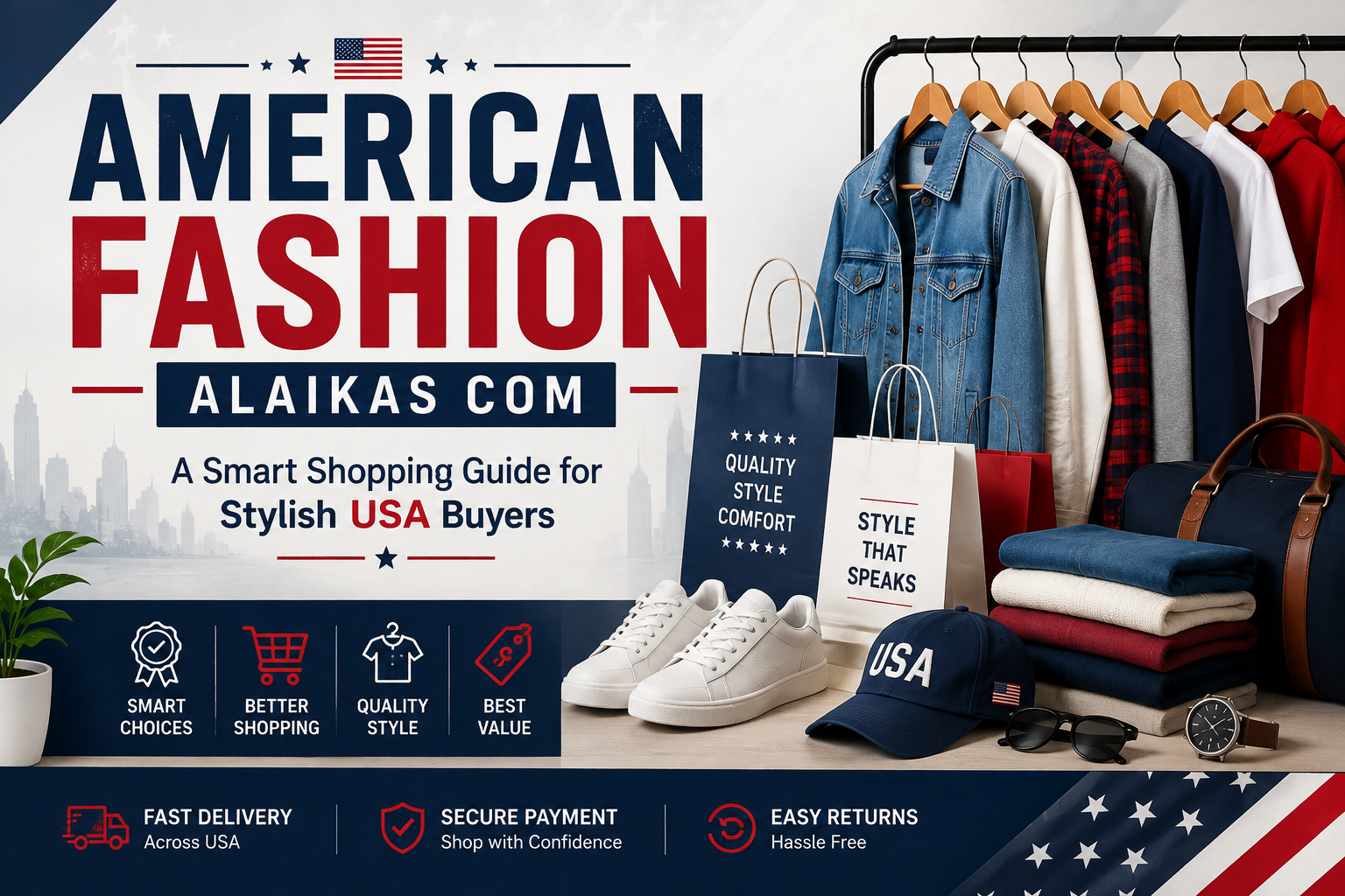 American Fashion Alaikas Com smart shopping guide showing stylish clothing, wardrobe essentials, online fashion shopping tips, and USA fashion trends.