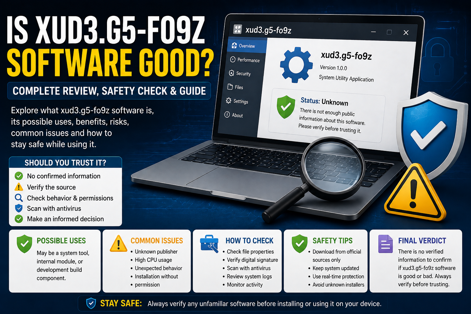 Is xud3.g5-fo9z software good? Overview of its safety, common issues, and possible fixes.