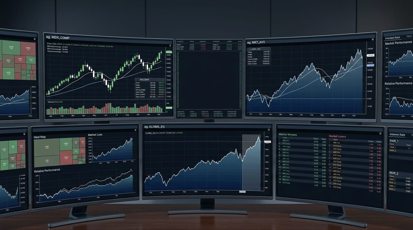 Financial markets images showing trading charts and stock market insights