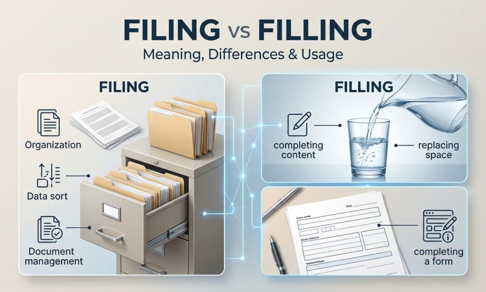 Filing vs Filling meaning, differences, and usage explained
