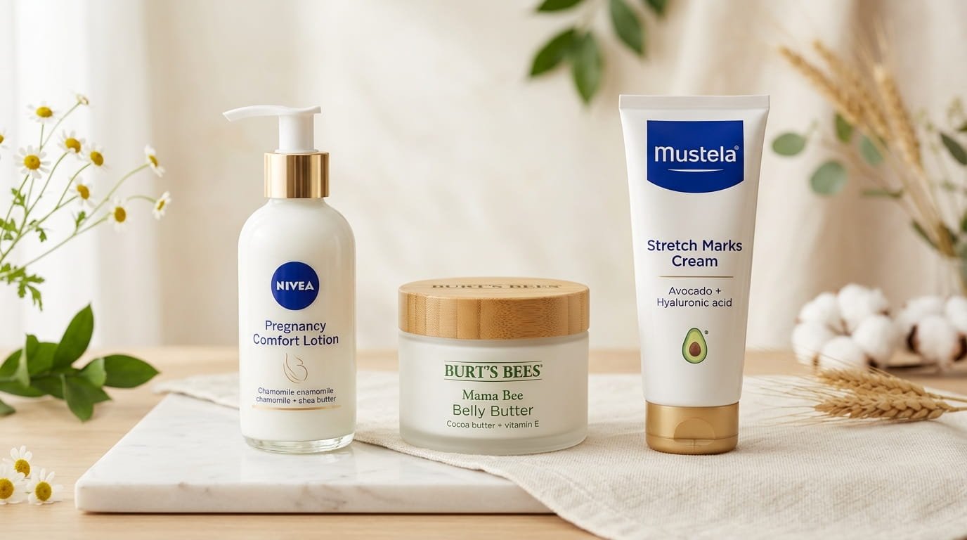 Pregnancy Skincare Nivea vs Burt’s Bees vs Mustela comparison