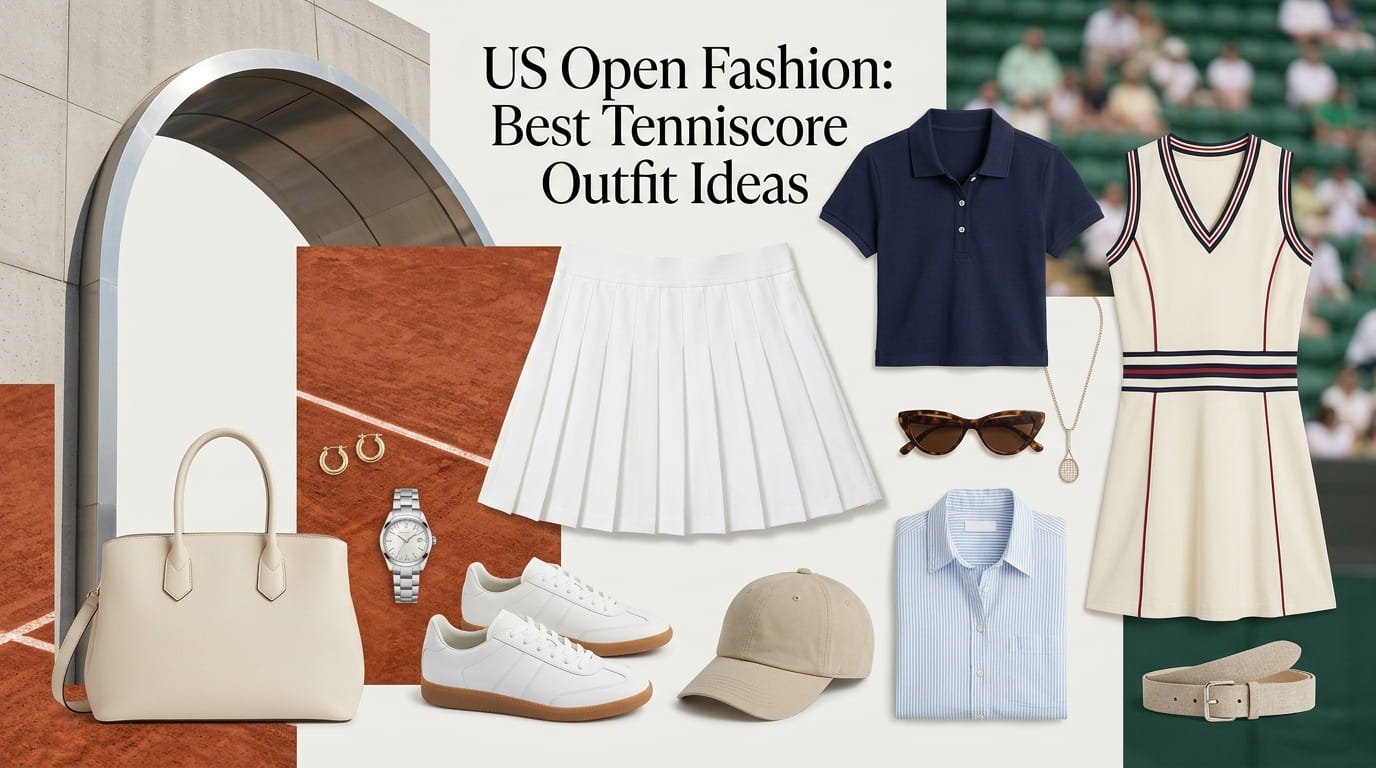 US Open fashion with stylish tenniscore outfit ideas for match day