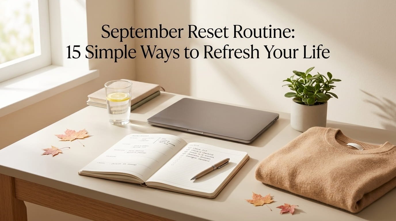 September reset routine with planner, tidy desk, and seasonal organization