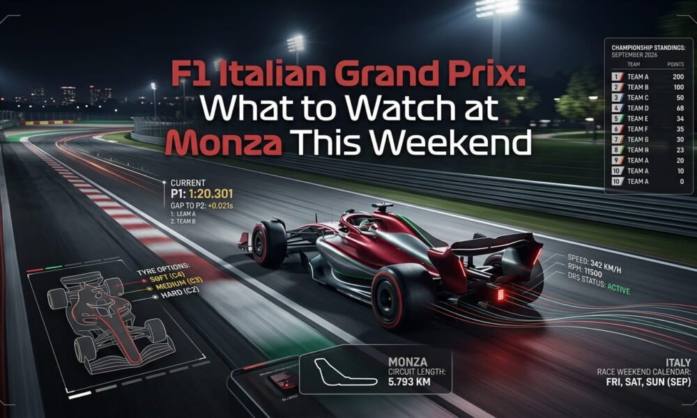 F1 Italian Grand Prix 2026 at Monza with key race weekend storylines
