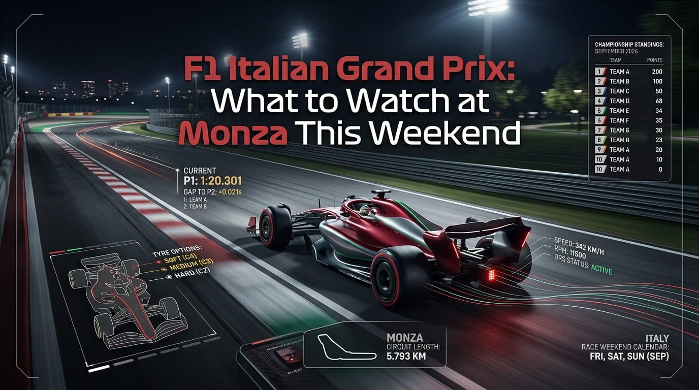 F1 Italian Grand Prix 2026 at Monza with key race weekend storylines