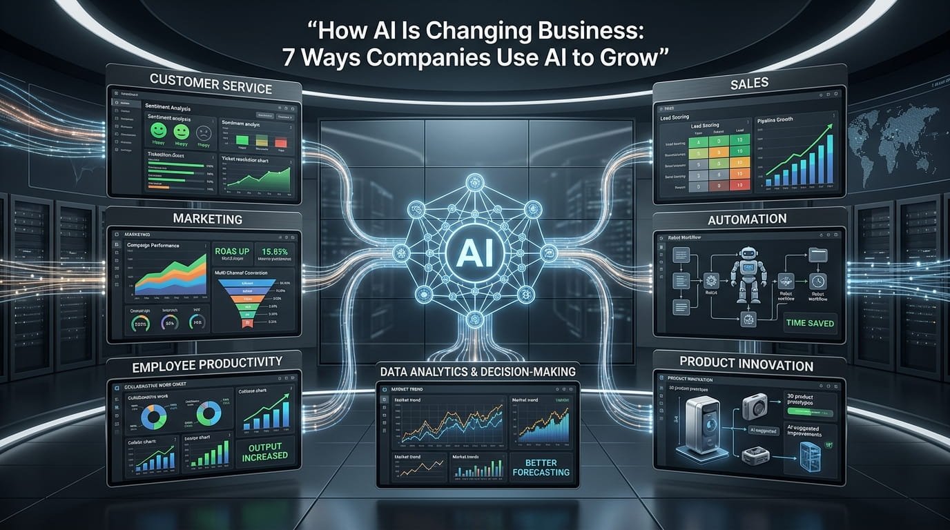 How AI Is Changing Business through automation, customer service, marketing, and productivity